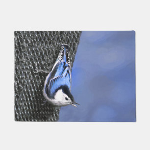Witborstboomklever Schilderij Originele Vogel Kuns Deurmat
