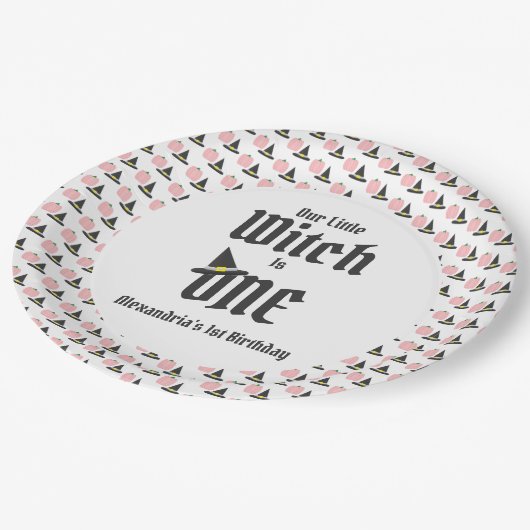 Witch 1st Birthday Papieren Bordje (Gekanteld)