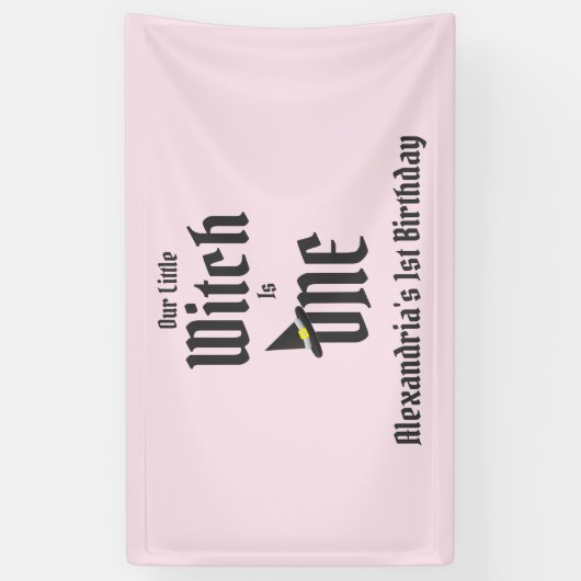 Witch 1st Birthday Spandoek (Verticaal)