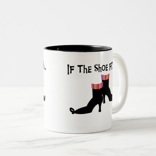 Witch als de schoen past tweekleurige koffiemok (Voorkant rechts)