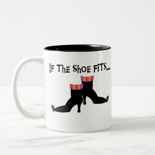 Witch als de schoen past tweekleurige koffiemok (Links)