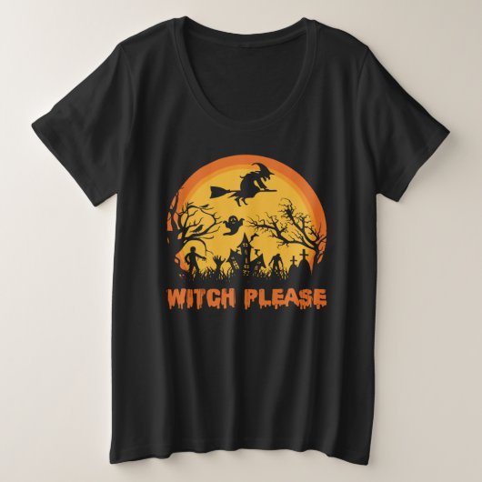 Witch Alsjeblieft Grote Maat T-shirt (Design voorkant)