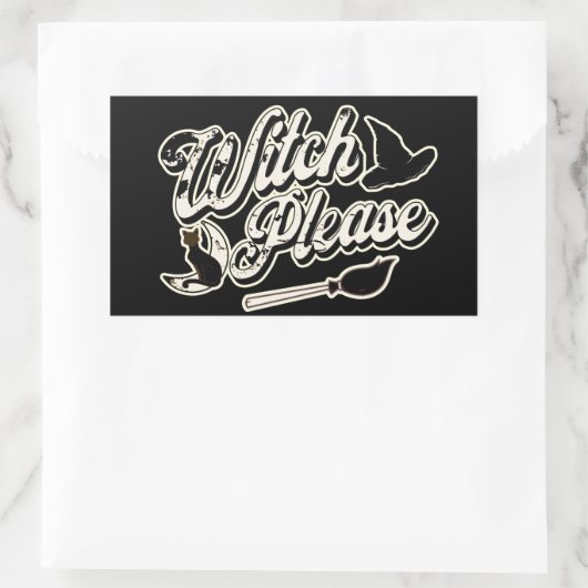 Witch Alsjeblieft | Halloween Rechthoekige Sticker (Tas)