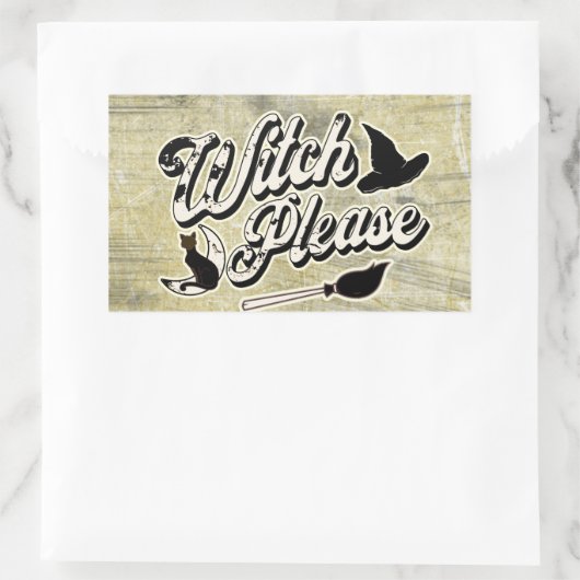 Witch Alsjeblieft | Halloween Rechthoekige Sticker (Tas)