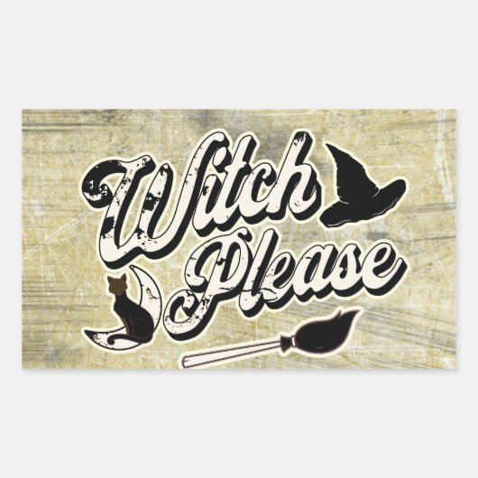 Witch Alsjeblieft | Halloween Rechthoekige Sticker (Voorkant)
