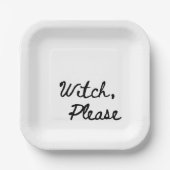 Witch, alsjeblieft minimalistische Halloween party Papieren Bordje (Voorkant)