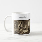 Witch and Black Cat making potion Custom Name Koffiemok (Links)