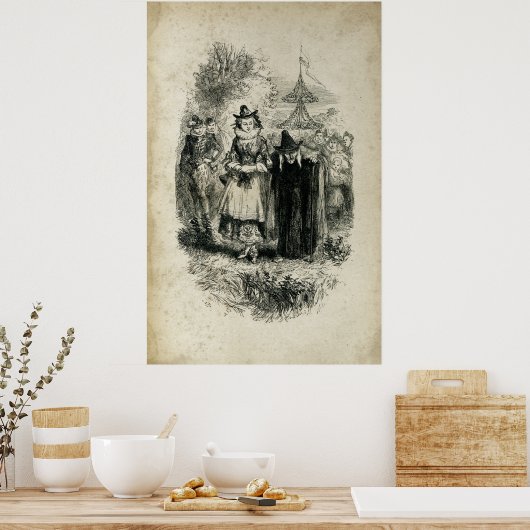 Witch Antiek Halloween Witches Poster (Keuken)