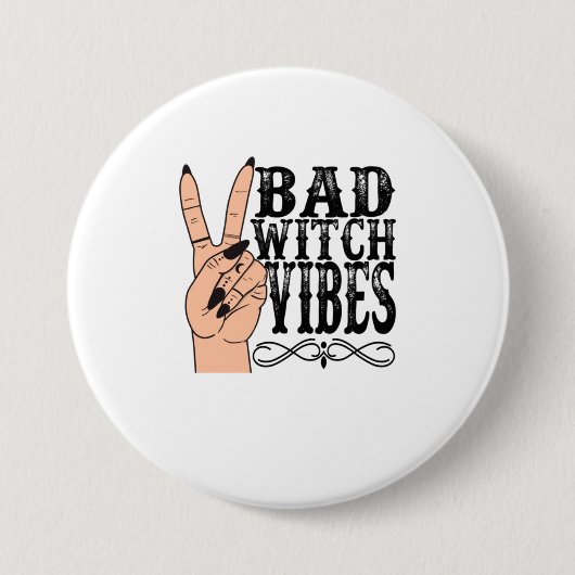 Witch Apparel Bad Witch Vibes Witch Hand Hal Ronde Button 7,6 Cm (Voorkant)