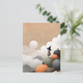 Witch Art Spooky Schattigee minimalistische Hallow Briefkaart (Staand voorkant)