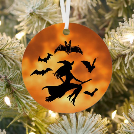 Witch Bats Moon Metalen Ornament (Insitu)