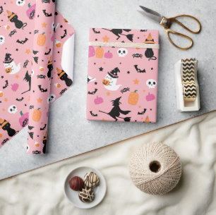 Witch Bats Spinnen Geest Pompoen Halloween Patroon Cadeaupapier