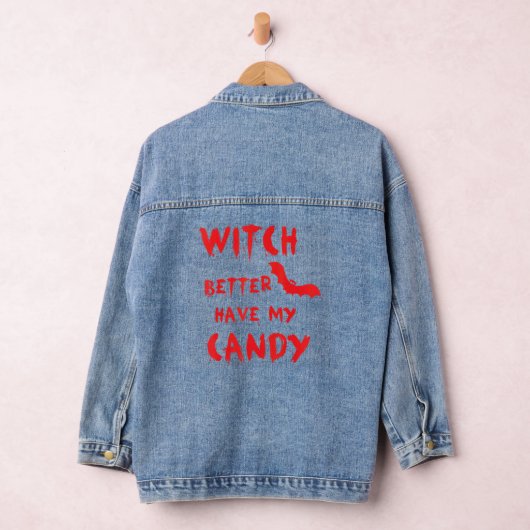Witch beter hebben mijn Snoep Haloween kostuums Wi Denim Jacket (Hangar)