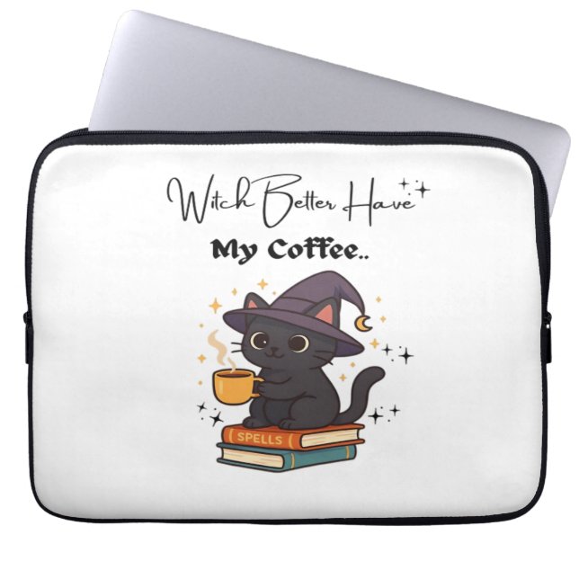 Witch Better Have My Coffee Classic T-shirt Laptop Sleeve (Voorkant)