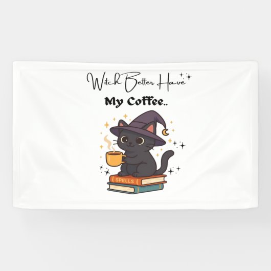 Witch Better Have My Coffee Classic T-shirt Spandoek (Horizontaal)