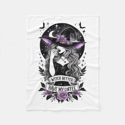 Witch Better Have My Coffee Funny Witch For Hallow Fleece Deken (Voorkant)