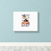 Witch better have my Dog Biscuits Cute Halloween C Canvas Afdruk (Insitu (Houten vloer))