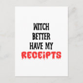 Witch Better Have My Receipts Accountant Halloween Briefkaart (Voorkant)