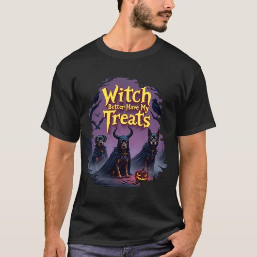 Witch Better Have My Treats Hond Halloween T-shirt (Voorkant)