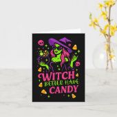 Witch Better Have Snoep Grappig Halloween Ontwerp Kaart (Gele Bloem)