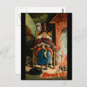 Witch bij Fireplace Briefkaart (Voorkant / Achterkant)