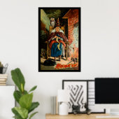 Witch bij Fireplace Poster (Thuiskantoor)