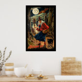 Witch bij Halloween Night Poster (Keuken)