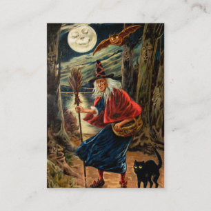 Witch bij Halloween Night Visitekaartje