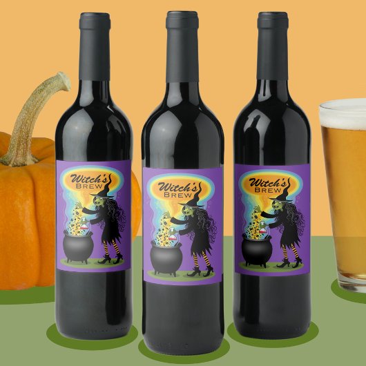 Witch-bijbelpoot in Cauldron Wijn Etiket