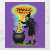 Witch-bijbelpoot in Cauldron Wijn Etiket (Enkel label)