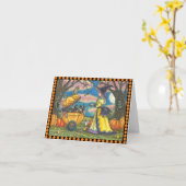 WITCH, BLACK CAT BABY BUGGY, NOTA KAART Blank (Gele Bloem)