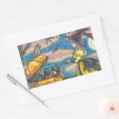 WITCH, BLACK CAT BABY BUGGY STICKERS SHEET Rec. (Envelop)