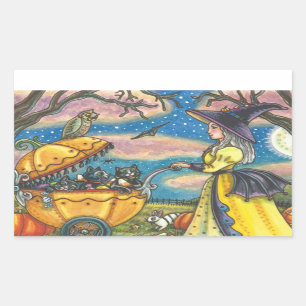 WITCH, BLACK CAT BABY BUGGY STICKERS SHEET Rec.