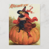 Witch & Black Cat Briefkaart (Voorkant)