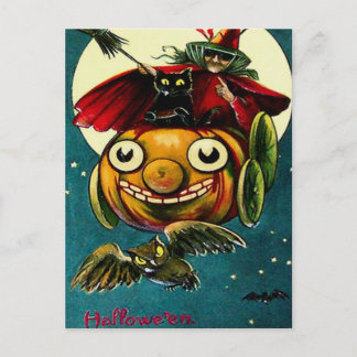 Witch & Black Cat Briefkaart