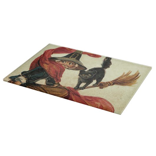 Witch Black Cat Broom Snijplank (Hoek)