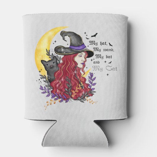 Witch, Black Cat en Crescent Moon Blikjeskoeler (Achterkant)