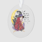 Witch, Black Cat en Crescent Moon Ornament (voorkant)