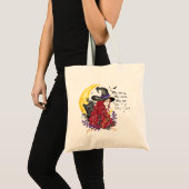 Witch, Black Cat en Crescent Moon Tote Bag (Voorkant (product))