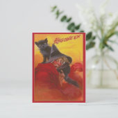 Witch Black Cat Halloween Briefkaart (Staand voorkant)