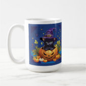 Witch Black Cat Kitten Pompoen All Hallows Eve Mok (Links)