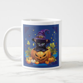 Witch Black Cat Kitten Pompoen Specialty Mok