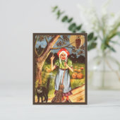 Witch, Black Cat & Owl - Halloween Briefkaart (Staand voorkant)