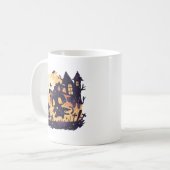 Witch Black Cat tijdens Halloween Koffiemok (Voorkant links)