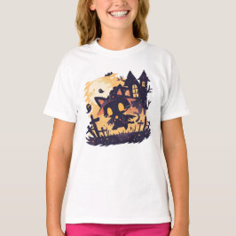 Witch Black Cat tijdens Halloween T-shirt