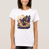 Witch Black Cat tijdens Halloween T-shirt (Voorkant)