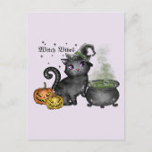Witch Black Cat | Witch Briefkaart (Voorkant)