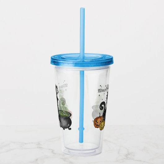 Witch Black Cat | Witch Vibes Acryl Drinkbeker (Rechts)
