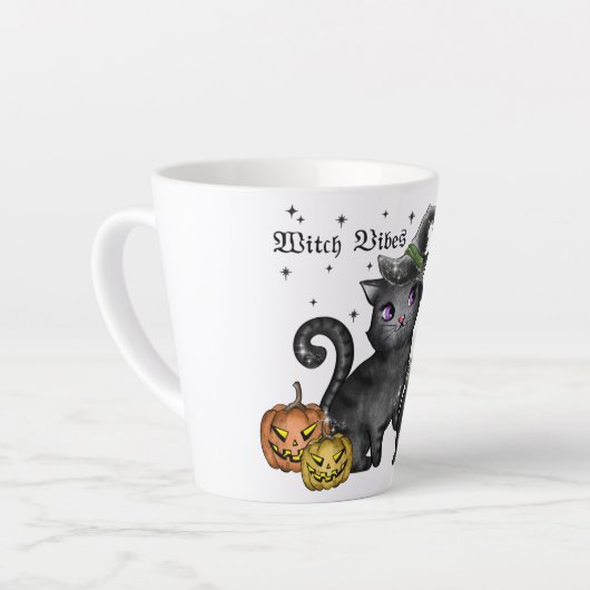 Witch Black Cat | Witch Vibes Latte Mok (Linkerhoek)