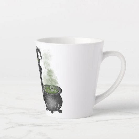 Witch Black Cat | Witch Vibes Latte Mok (Rechts)